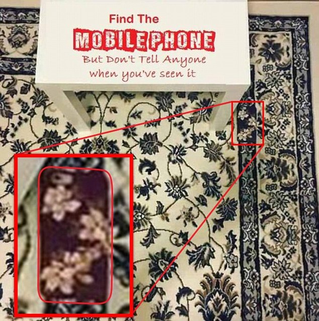 Find the mobile phone on the carpet
