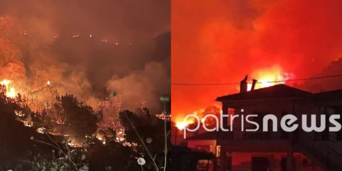 Μαίνεται Φωτιά Στην Ηλεία: Κρίσιμη Η Κατάσταση, Εκκενωθήκαν 4 Οικισμοί – Ξεκίνησαν Ρίψεις Τα Εναέρια (Video + Photos)