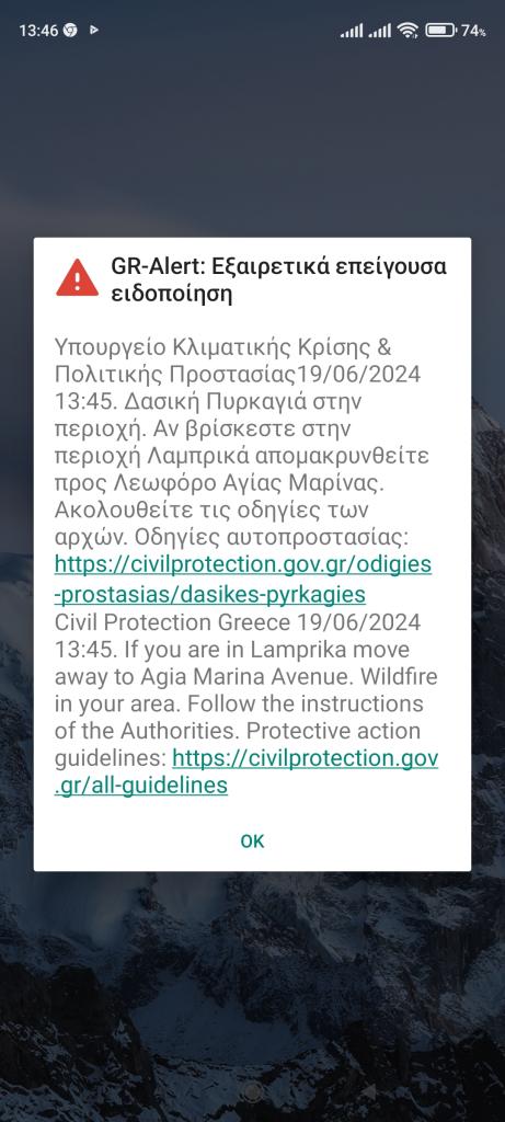 Ήχησε το 112 για δασική πυρκαγιά στη Λεωφόρο Βάρης – Κορωπίου 4 1718794097446