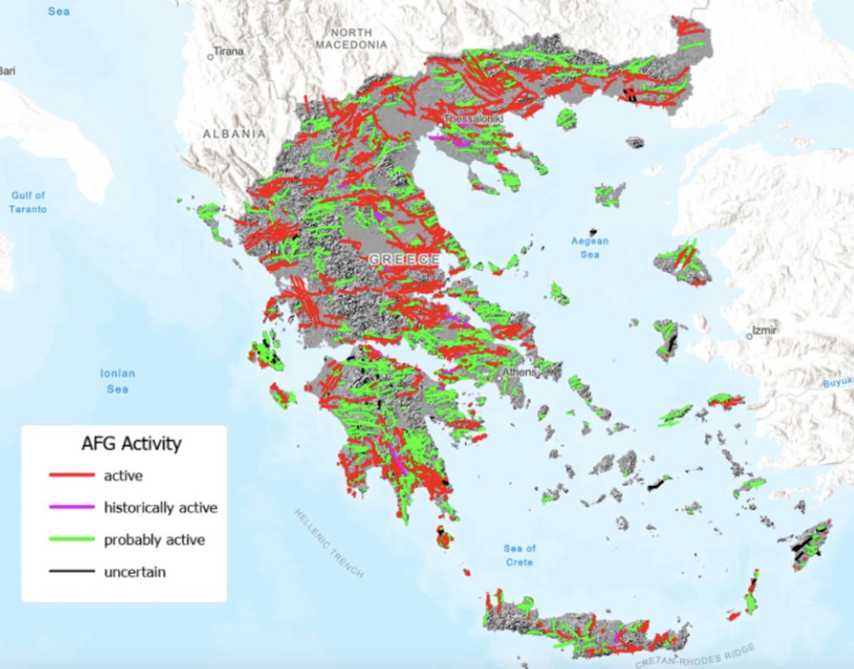 O νέος χάρτης σεισμών με όλα τα ρήγματα στην Ελλάδα - Πόσα είναι τα ενεργά 1 stigmiotypo othonis 2025 11 29 16.31.09