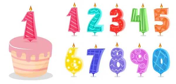 cartoon birthday candles anniversary numbers 600nw 1841540158