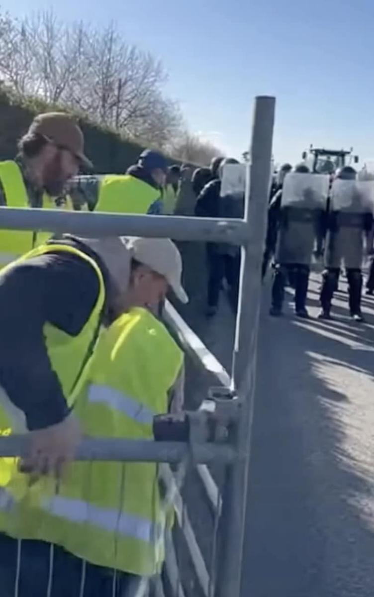 Γάλλοι αγρότες εξαπολύουν ταύρους εναντίον πάνοπλων αστυνομικών και κοπριά σε περιπολικά 1 stigmiotypo othonis 2026 01 10 17.12.04