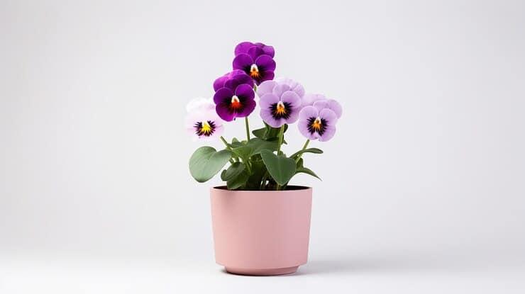 photo pansy flower pot isolated white background 847439 83005