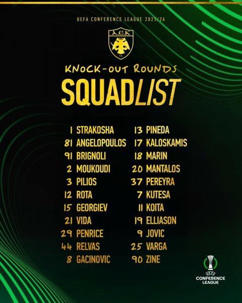 Τους "τελείωσε" ο Νίκολιτς - Τα κοψίματα στη νέα ευρωπαϊκή λίστα της ΑΕΚ