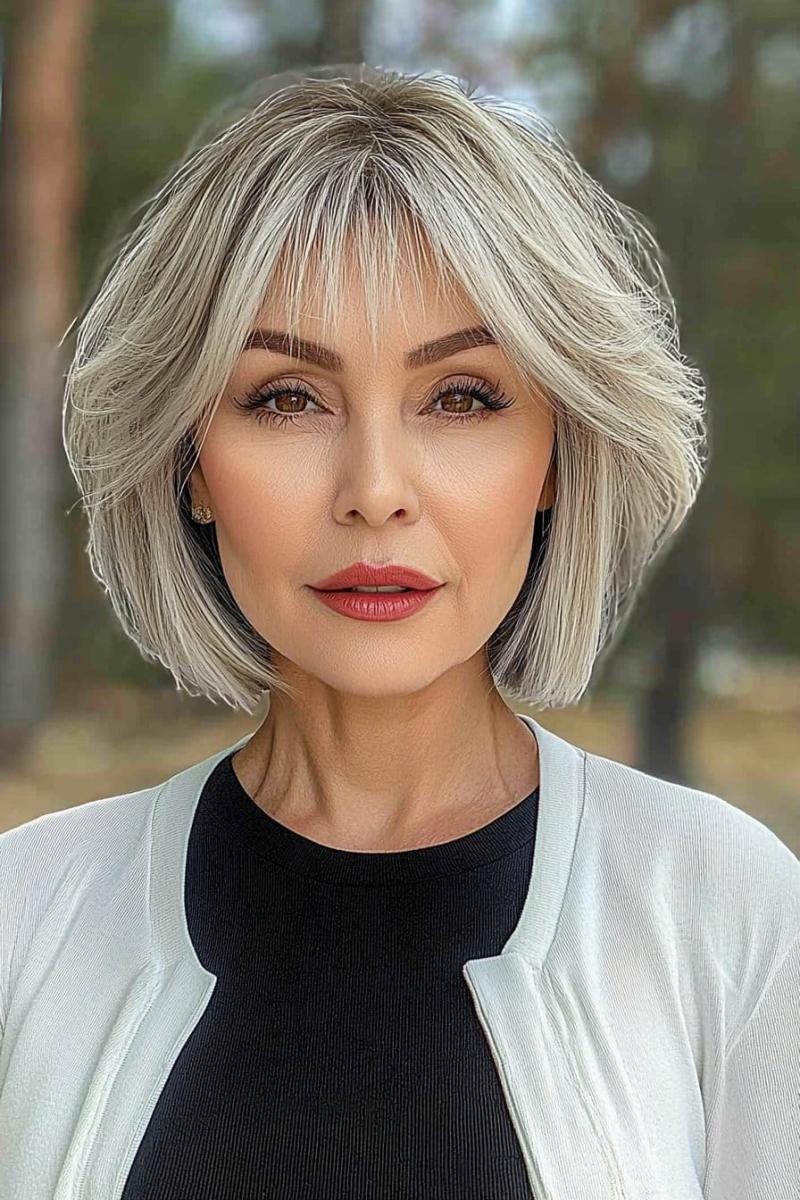 layered bob with face framing pieces