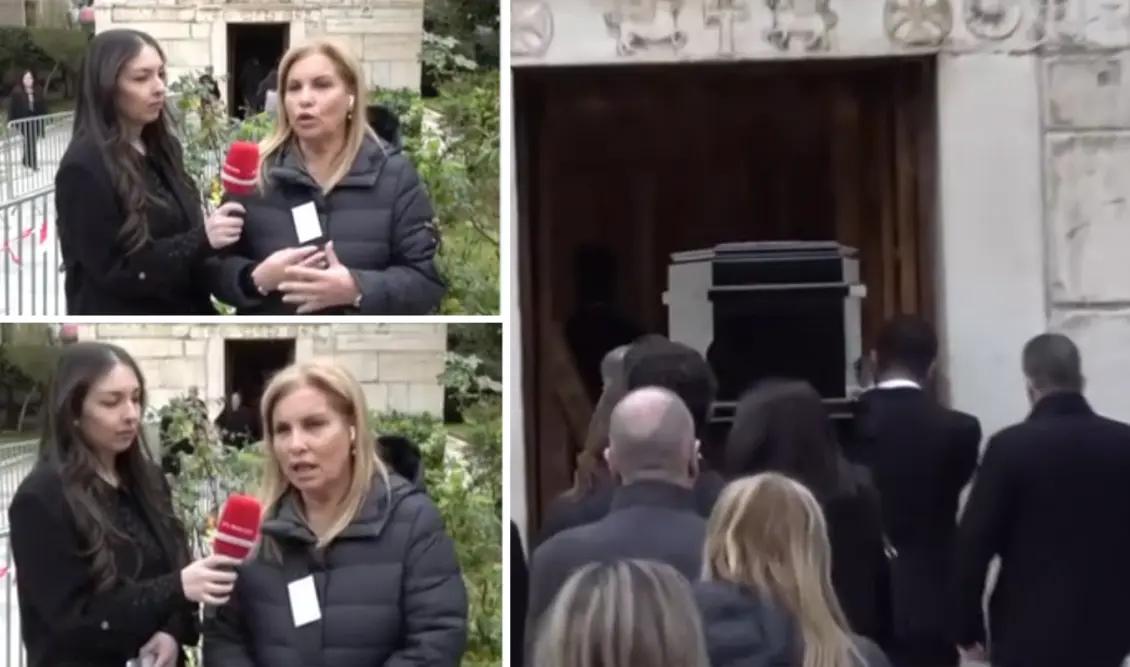 «Aνατρίχιασα, φορούσε ένα κόκκινο φουλάρι…» Θρήνος τώρα στην κηδεία της Μαρινέλλας – Τι συνέβη 1 mairi aygerinopoulou teleytaio antio marinella video