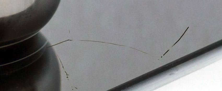 damaged glass hob