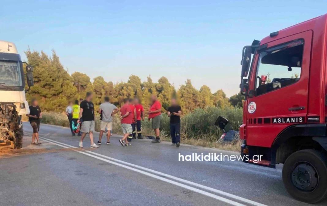 Το σημείο όπου έγινε το τραγικό τροχαίο στη Χαλκιδική
