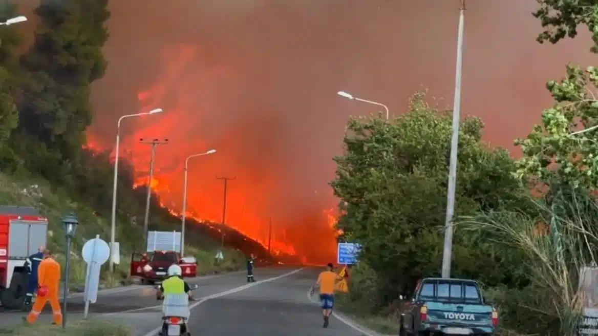 Μεγάλη φωτιά στη Χαλκιδική - Δίπλα σε σπίτια οι φλόγες - Eκκενώθηκαν Σίβηρη και Φούρκα 1 fotiaxalkidiki3