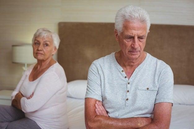 unhappy senior couple after argu